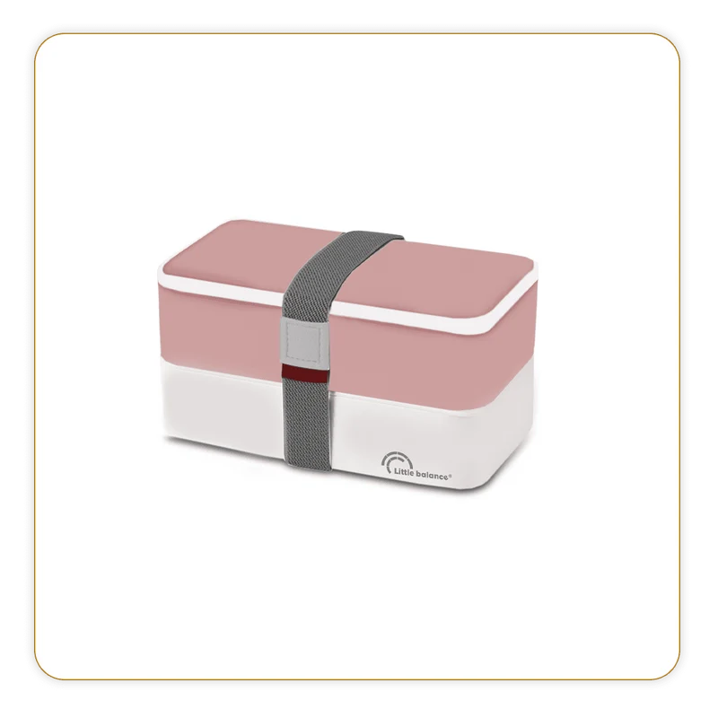 Lunchbox, 2 étages 1200ml Rose & Blanc