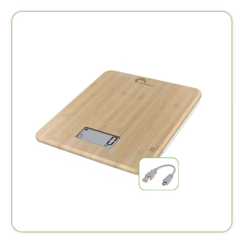 Balance de cuisine, Slim Bambou USB, Sans pile