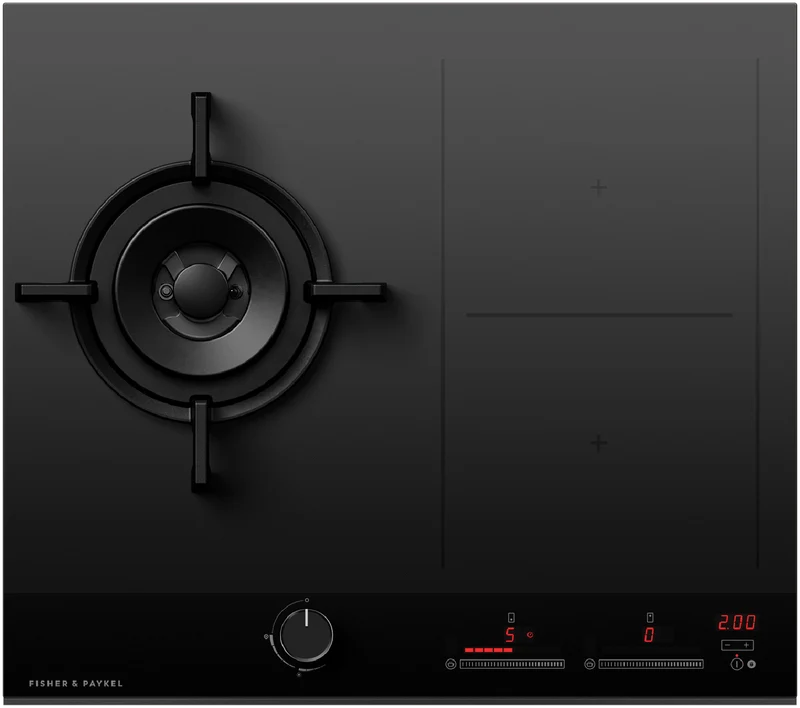 Fisher & Paykel 60cm Series 9 1 Burner + 2 Zone Hybrid Cooktop, 2 SmartZones, LPG