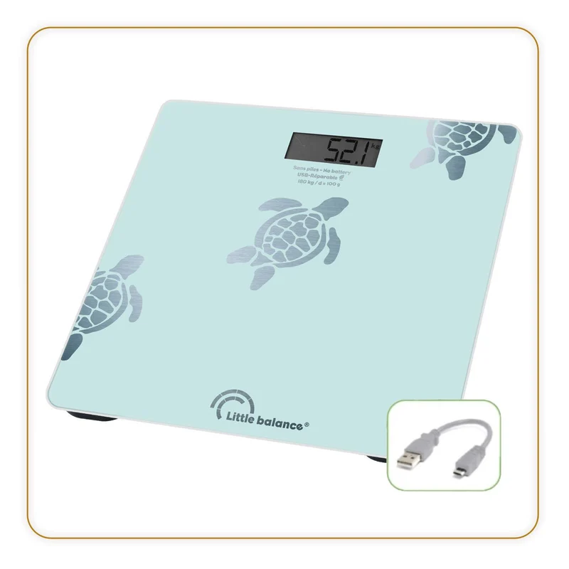 Pèse-personne, Tortue Aqua métallisée, Sans pile