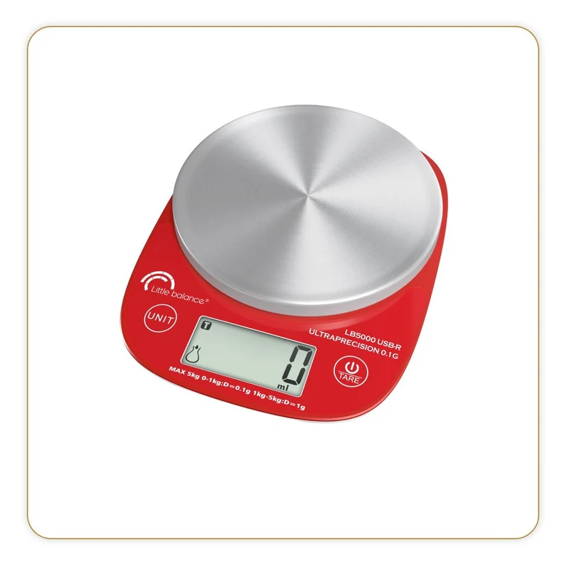 Balance de cuisine Pro Inox 5.1 Ultraprécision Rouge, Sans pile USB