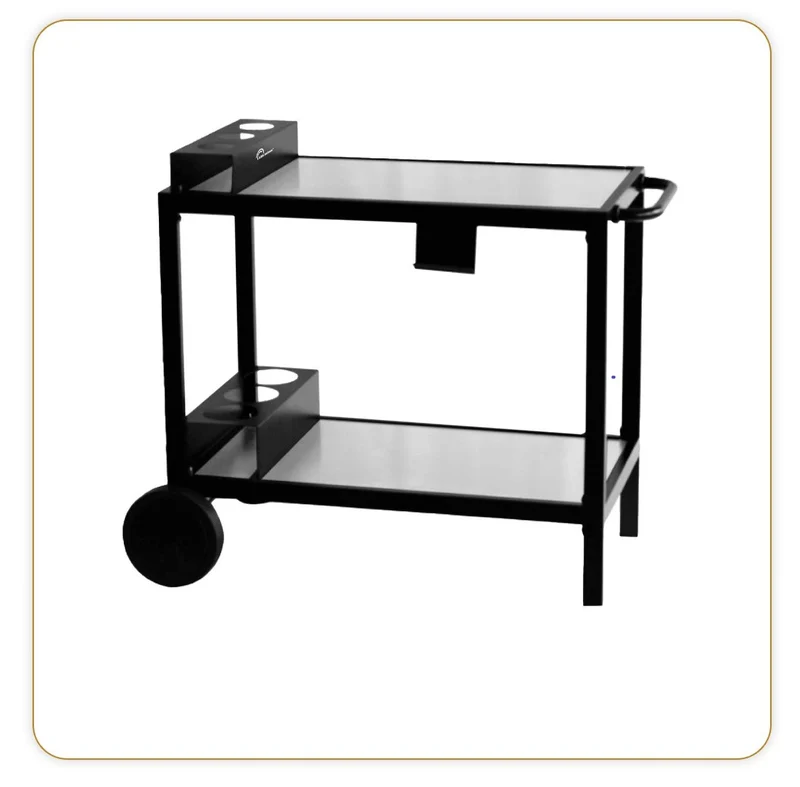 Chariot pour Plancha Barbecue, Multi Pro Inox/Noir