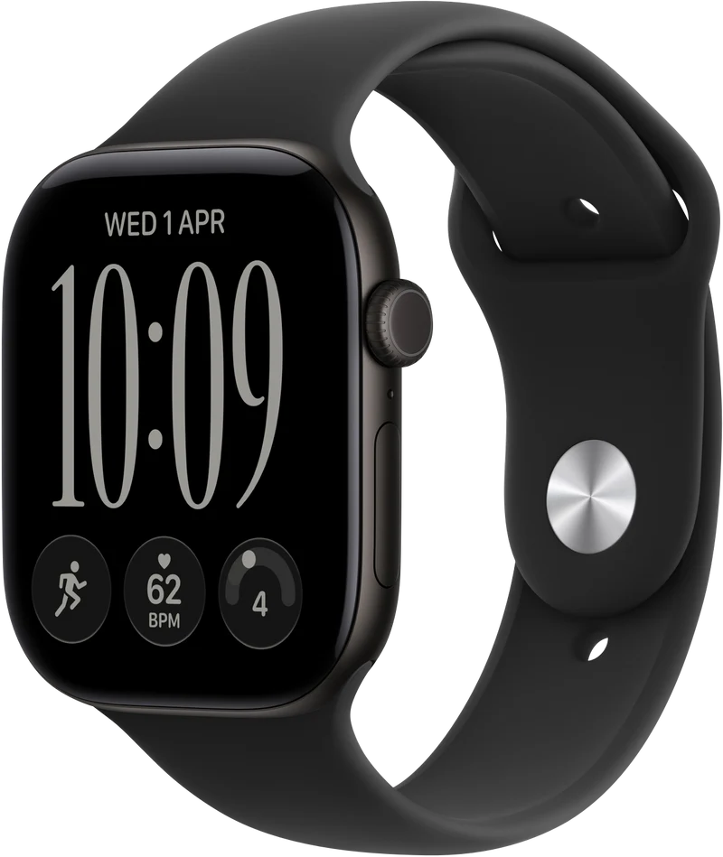 Apple Watch Series 12 GPS 46mm Black Aluminium Case Black Sport Band M/L