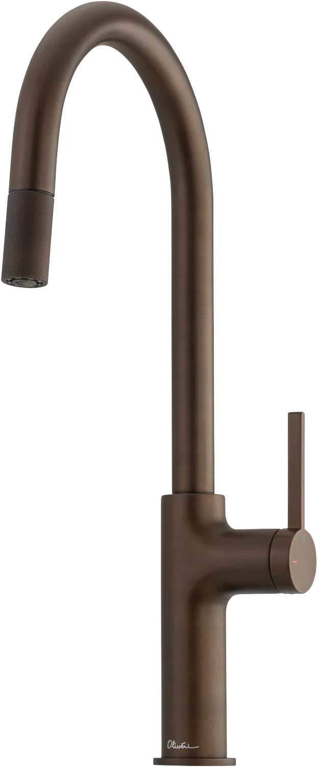 Oliveri Vilo Goose Neck Pull Out Mixer, Antique Bronze