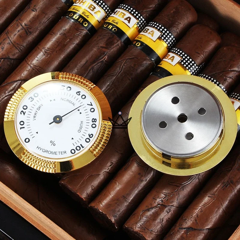 Hygromètre Mécanique Cigares PRESTIGE — 59 × 10 mm, Format Étui | Cave à Cigares