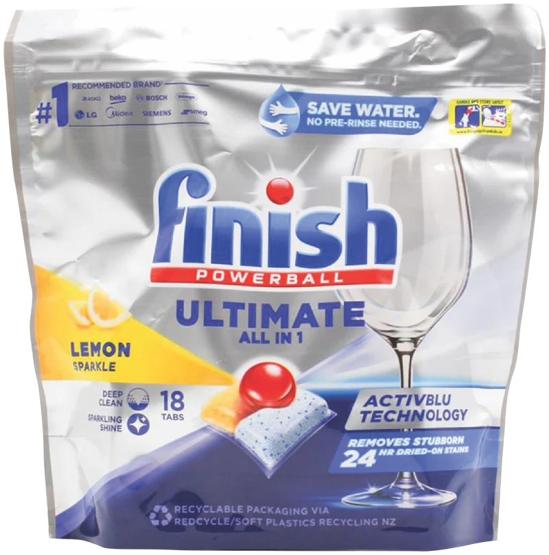 Finish PK 18 All In 1 Dishwashing Tablets, Lemon Sparkle