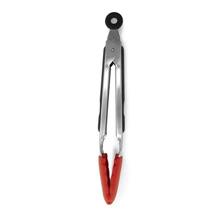 Red Starfrit 9" Stainless Steel Utility Tongs with Nylon Tips