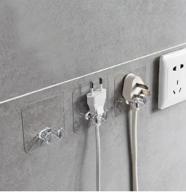 Lot de 5 Supports Fil Muraux Auto Adhésifs pour Cuisine/Salle de Bain