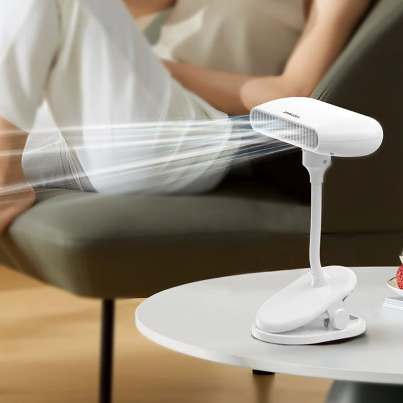 Ventilateur portable compact blanc avec clip