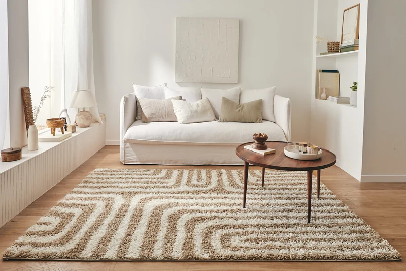 Tapis shaggy Olympe 1067 beige