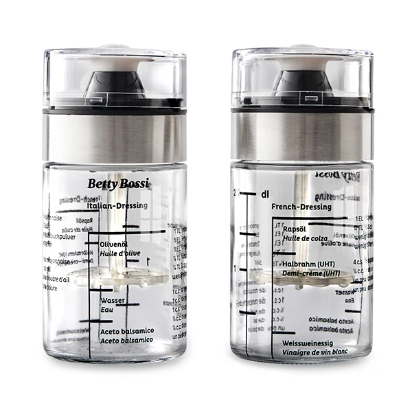 2 mélangeurs pour sauce à salade en verre Betty Bossi
