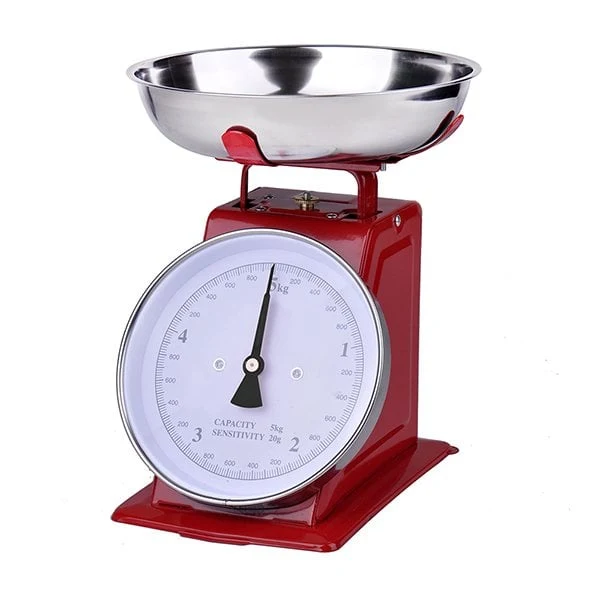 Balance de cuisine mécanique rouge 5 kg Mathon