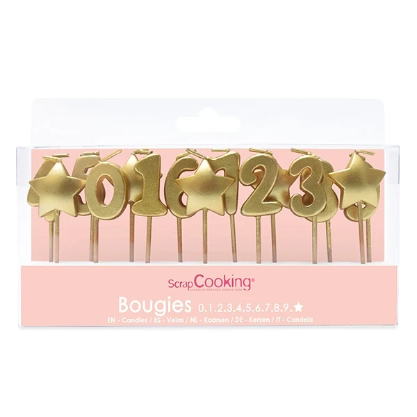 Bougies chiffres et étoiles Scrapcooking