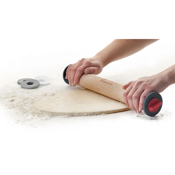 Rouleau à pâtisserie en hêtre avec anneaux Lacor