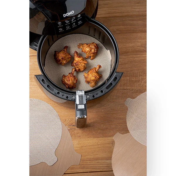 Lot 2 x 2 feuilles de cuisson rondes pour friteuse à air chaud NoStik