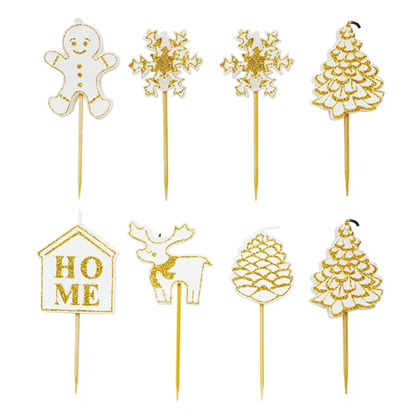 Set de 8 bougies de Noël dorées Scrapcooking