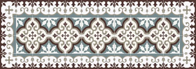 Tapis vinyle - Flocons aigue-marine