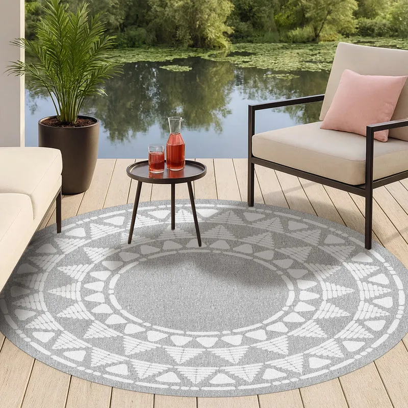 Tapis en vinyle pour intérieur / extérieur – Khamba gris