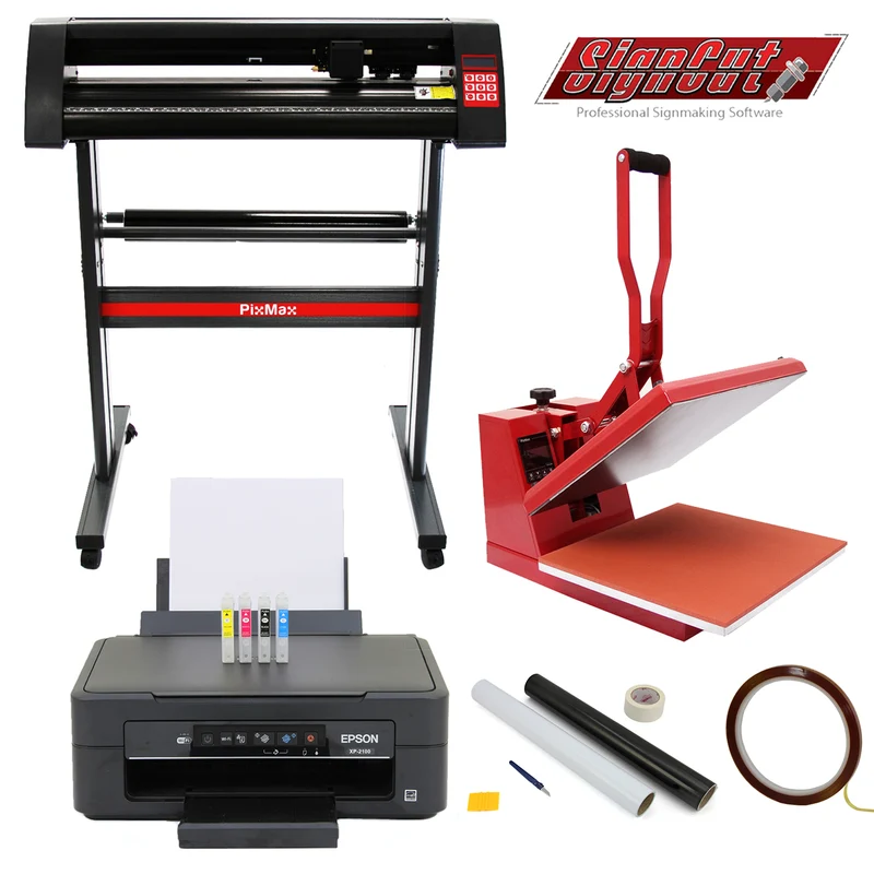 PixMax Lot de Presse à Chaud, Découpe Vinyle, Imprimante & Accessoires