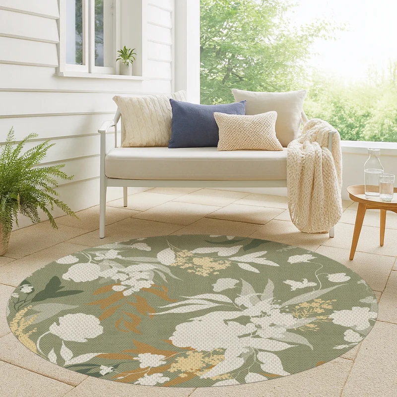 Tapis en vinyle pour intérieur / extérieur - Jardín vert