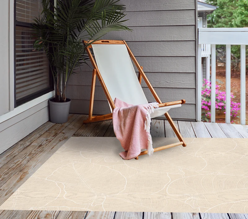 Tapis en vinyle pour intérieur / extérieur - Feuilles sables
