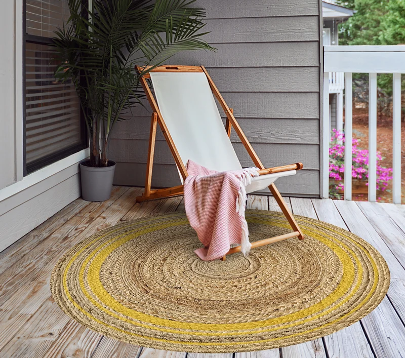 Tapis en vinyle pour intérieur / extérieur - Carthagène jaune