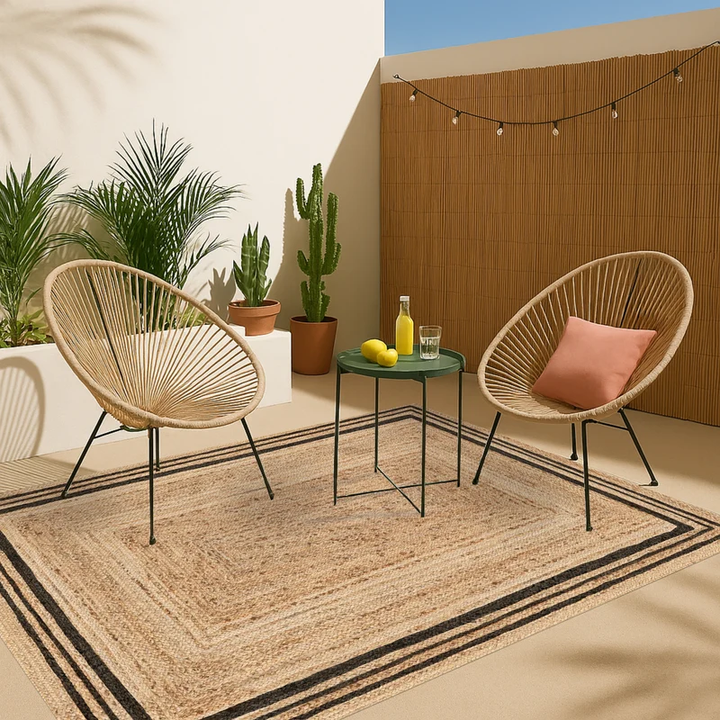 Tapis en vinyle pour intérieur / extérieur - Carthagène noir