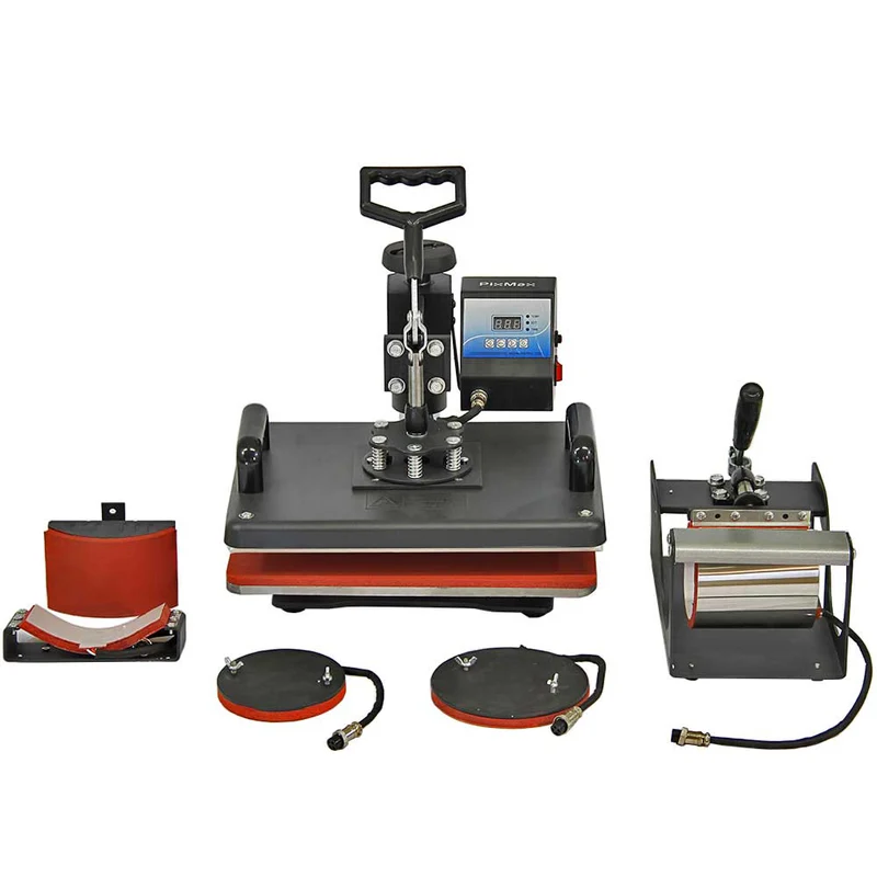 PixMax Presse à Chaud 5 en 1 pour T-Shirt, Tasses, Casquettes & Assiettes