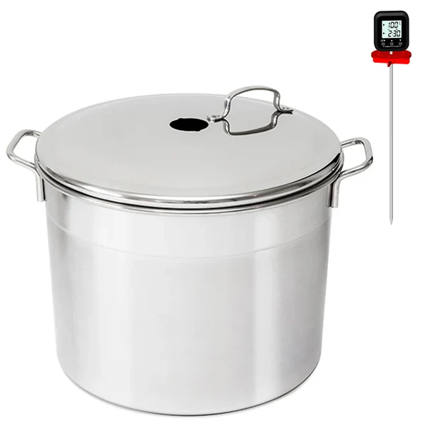 Lot bouilleur en inox 6 bocaux 24 L Guillouard et thermomètre digital à déclenchement automatique avec tige inox 25 cm Nogent