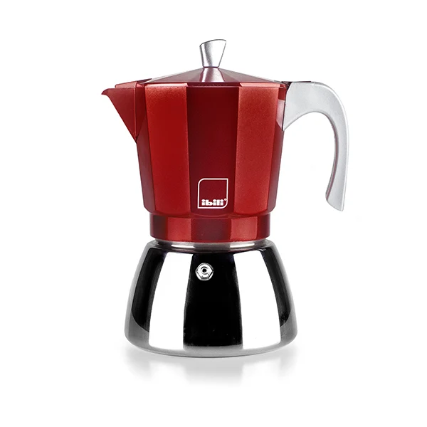 Cafetière italienne induction Elba 3 tasses rouge Ibili