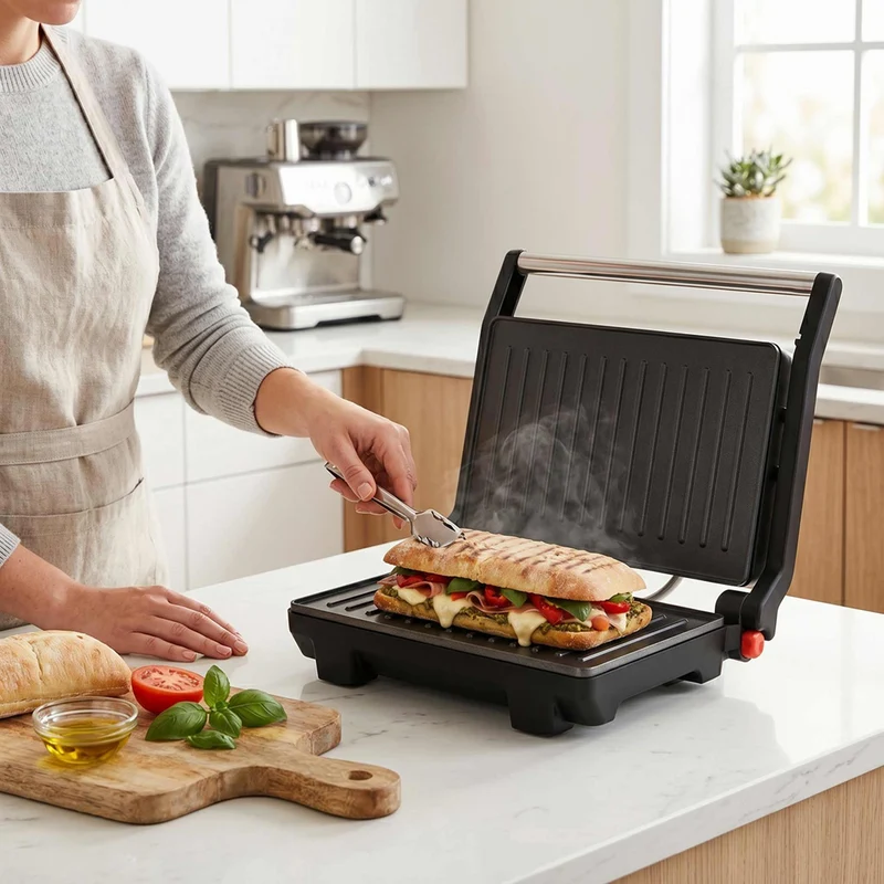 Parrilla Eléctrica Con Panel De Vidrio
