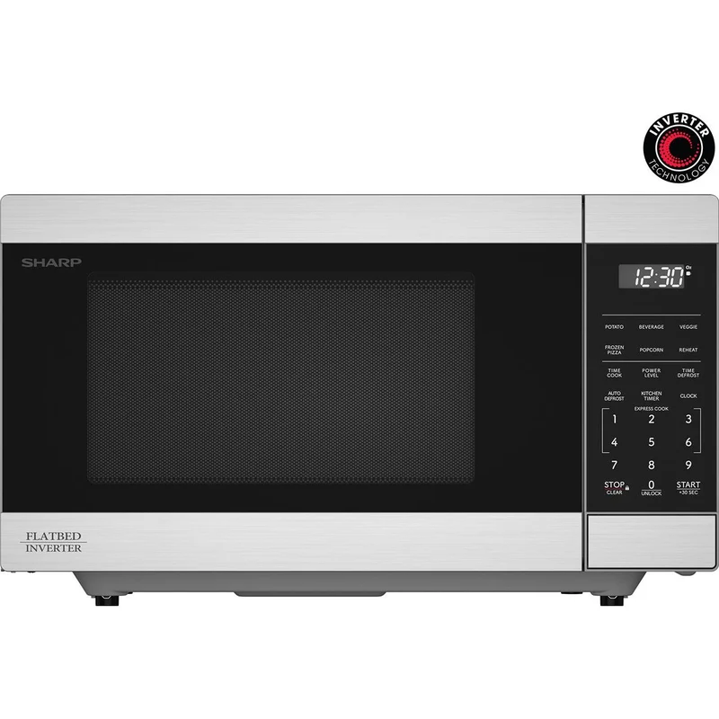 Sharp Four à micro-ondes de comptoir de 21,22 pouces, 1,1 pi. cu. avec technologie Inverter SMC1174KSC