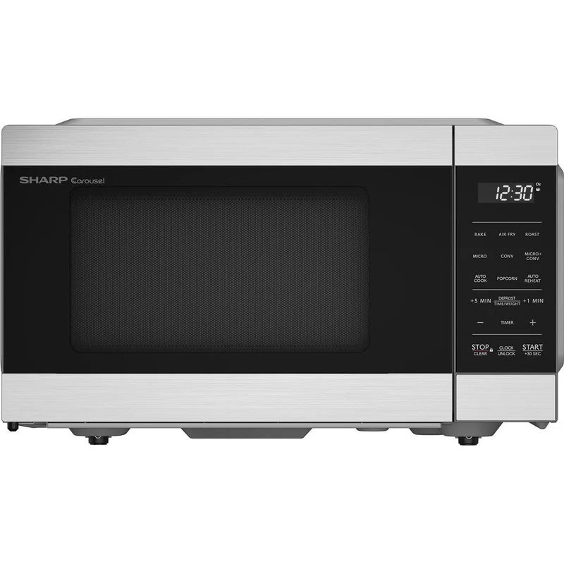 Sharp Four à micro-ondes de comptoir 19,6 pouces, 0,9 pi. cu. avec cuisson à air et convection SMC0985KSC