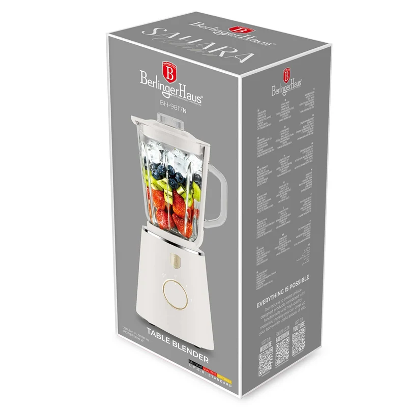 Batidora De Mesa Con Jarra De Vidrio De 1,5 L Y 1000 W.