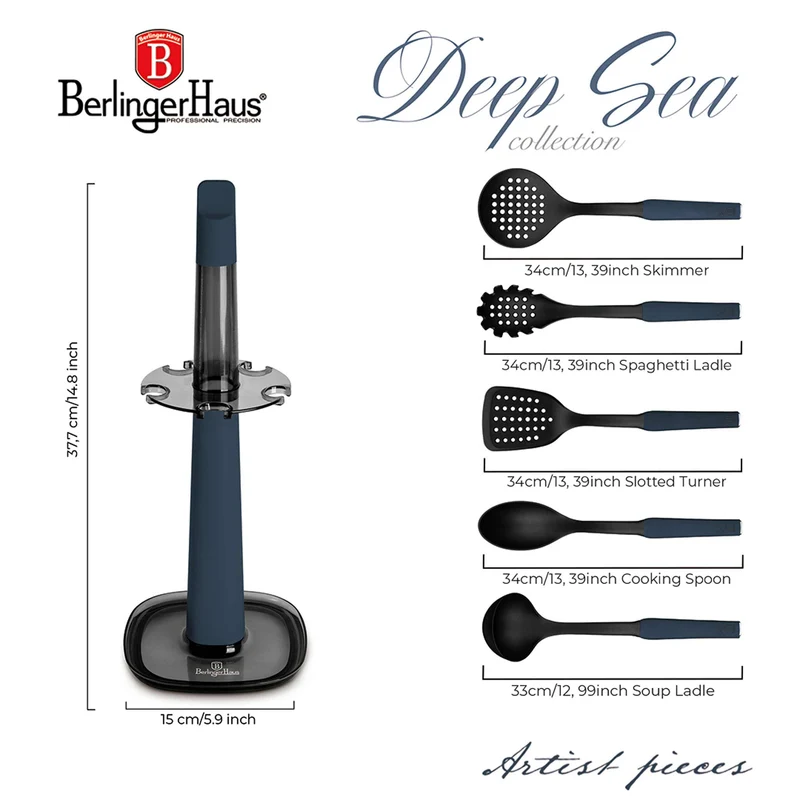 Set De 6 Utensilios De Cocina Con Soporte