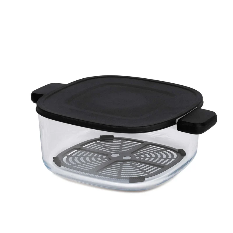 Freidora De Aire De Cristal 2 En 1 De 4 L Y 1,5 L Con Ventana Visible