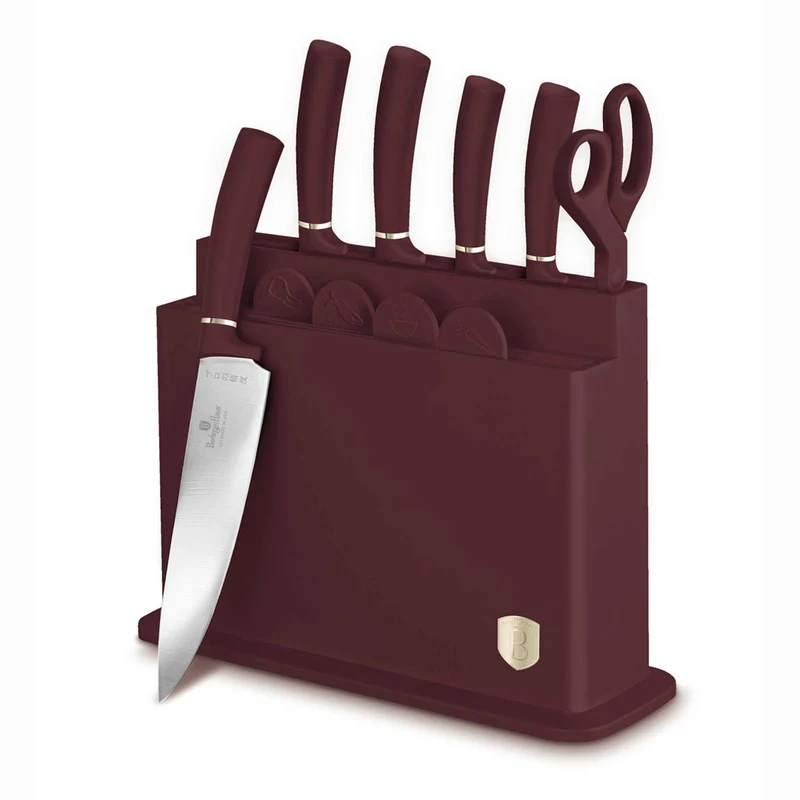 Set De 11 Cuchillos Con Soporte Y Tabla De Cortar.