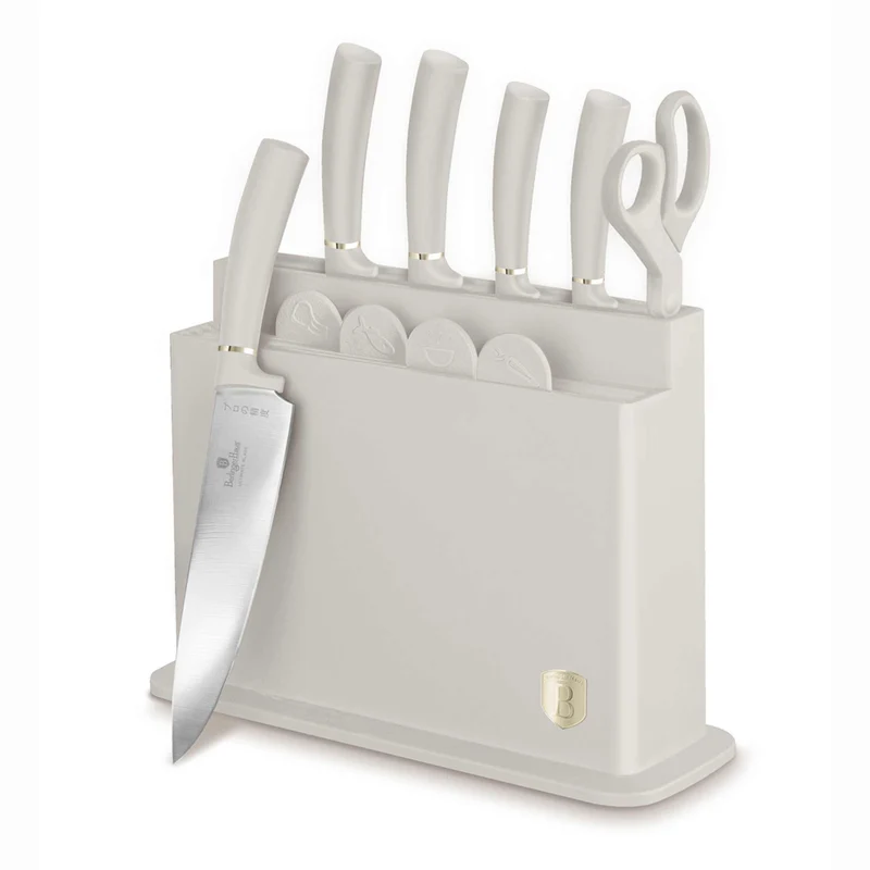 Set De 11 Cuchillos Con Soporte Y Tabla De Cortar.