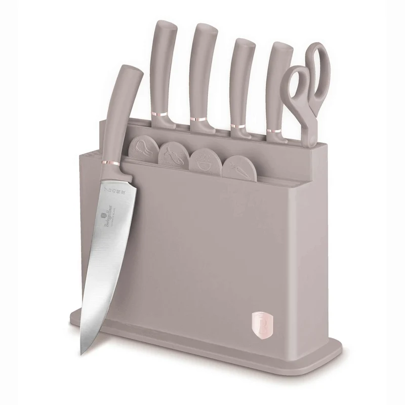 Set De 11 Cuchillos Con Soporte Y Tabla De Cortar.