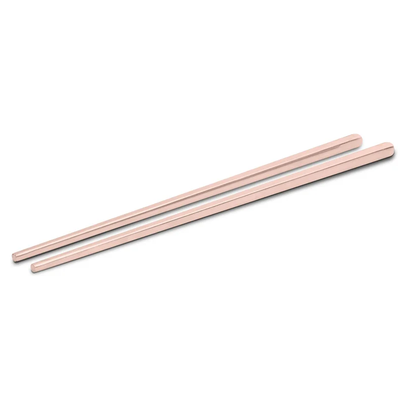 Set De 12 Palillos Con Revestimiento Pvd De Oro Rosa.