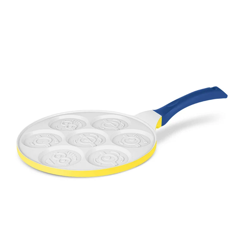 Sartén Para Panqueques Con 7 Agujeros Y Diseño De Emojis, 26 Cm