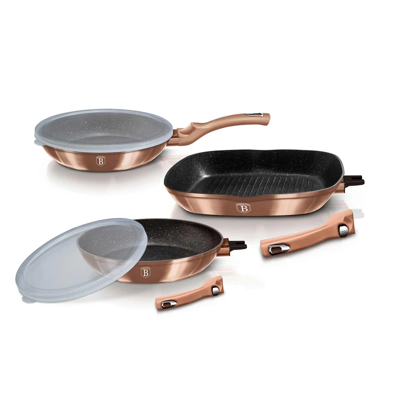 Set De 5 Sartenes Con Mango Desmontable