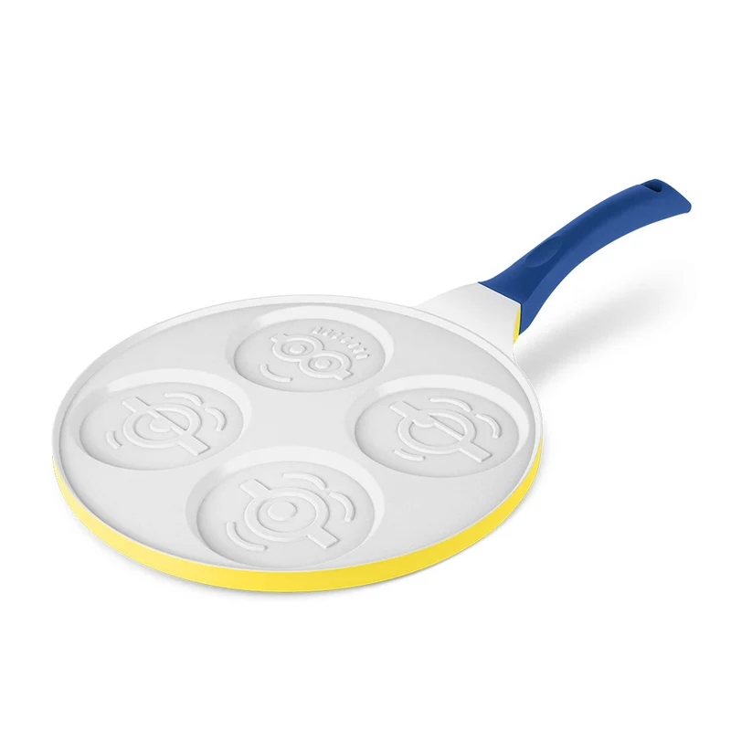 Sartén Para Panqueques Con 4 Agujeros Y Forma De Emoji, 26 Cm