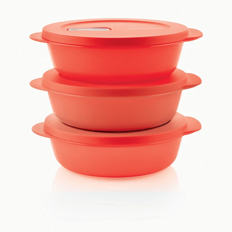 Tupperware® CrystalWave® Plus Round | Set of 3 | Microwave-Safe Containers