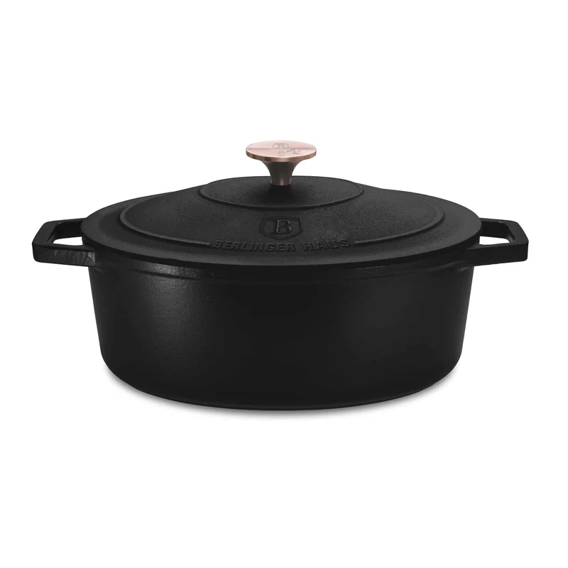 Asador Ovalado De Hierro Fundido De 32 Cm