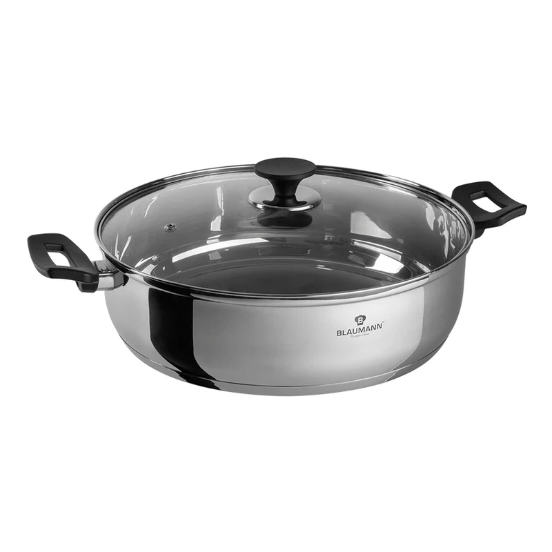 Olla Poco Profunda Con Tapa De 30 Cm