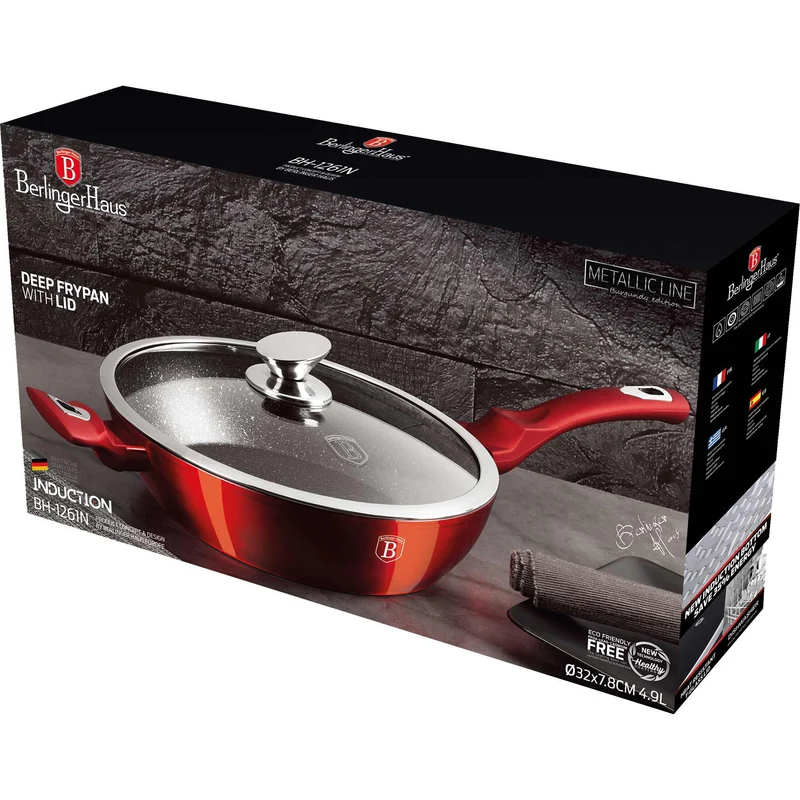 Sartén Honda Con Tapa De 32 Cm