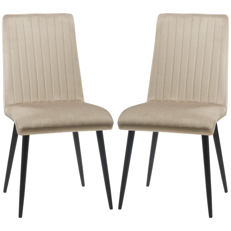 Ensemble de 2 chaises de cuisine rembourrées Easycomfort avec pieds en acier et design compact, 43 x 58 x 90 cm