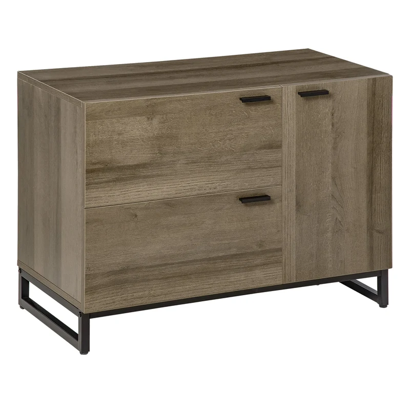 Buffet moderne Easycomfort pour salon ou cuisine, meuble multifonctionnel en bois et métal avec 2 tiroirs et un placard, 80 x 41,5 x 58 cm