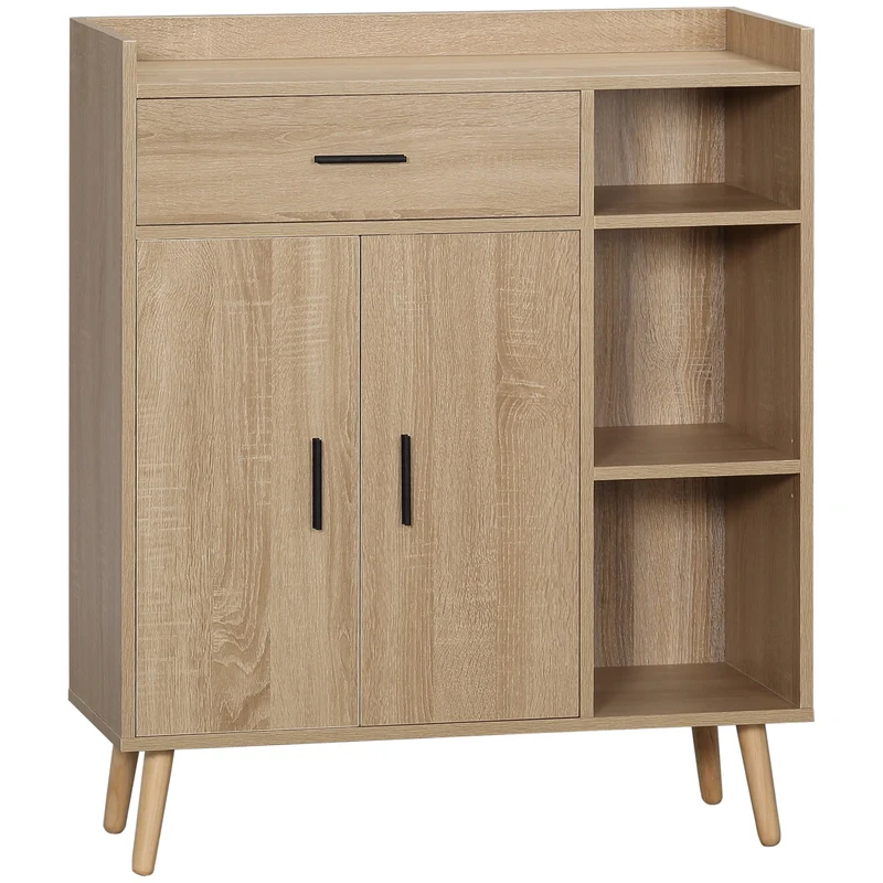 Buffet moderne et multifonctionnel Easycomfort avec placard et tiroir en bois 80x30x96,5cm